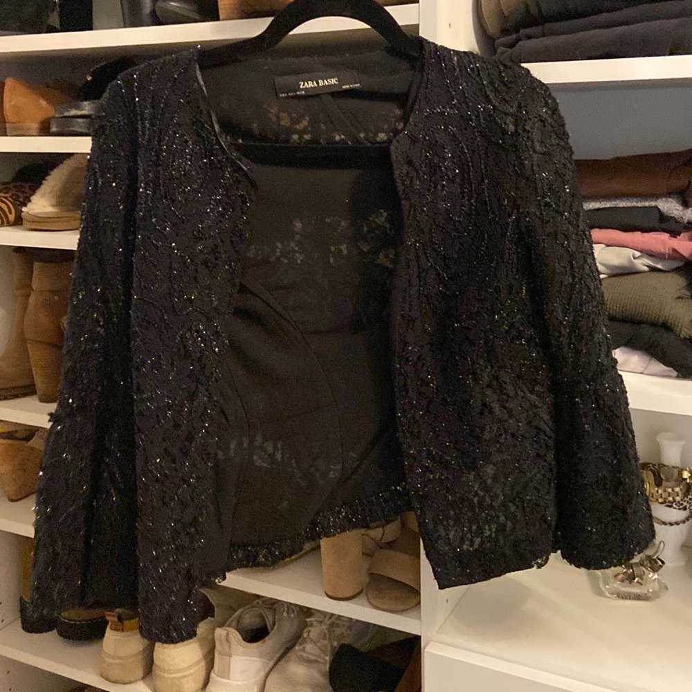 Zara belle sleeve cropped blazer